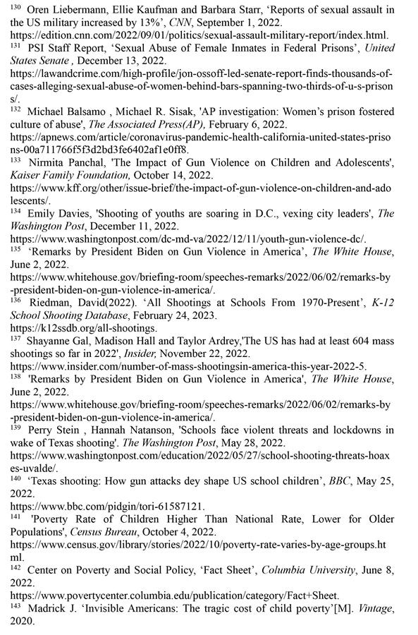 （圖表）［2022年美國侵犯人權報告］《2022年美國侵犯人權報告》注釋（11）