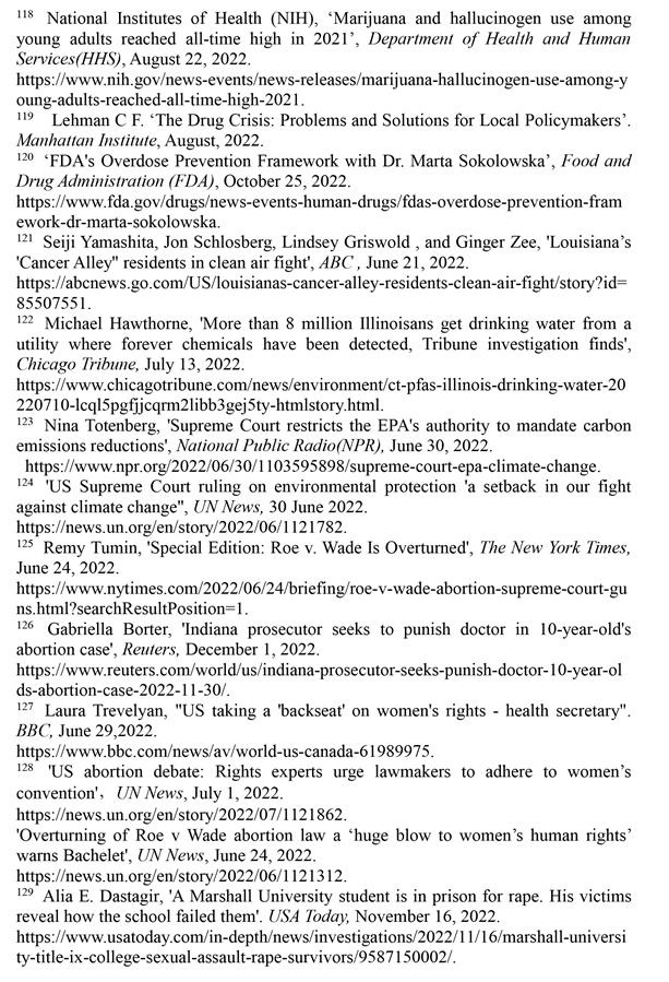 （圖表）［2022年美國侵犯人權報告］《2022年美國侵犯人權報告》注釋（10）