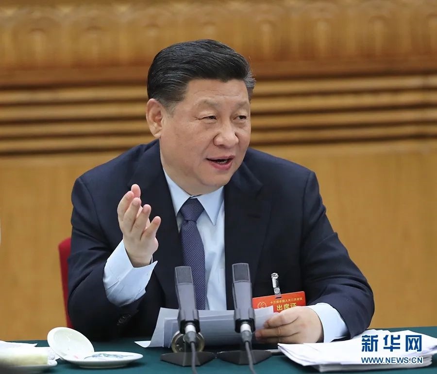 2019年3月7日，習(xí)近平參加十三屆全國人大二次會議甘肅代表團的審議。新華社記者 鞠鵬 攝