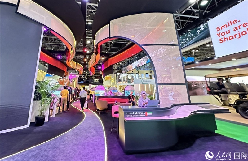 阿聯(lián)酋沙迦展臺(tái)。人民網(wǎng)記者管克江攝