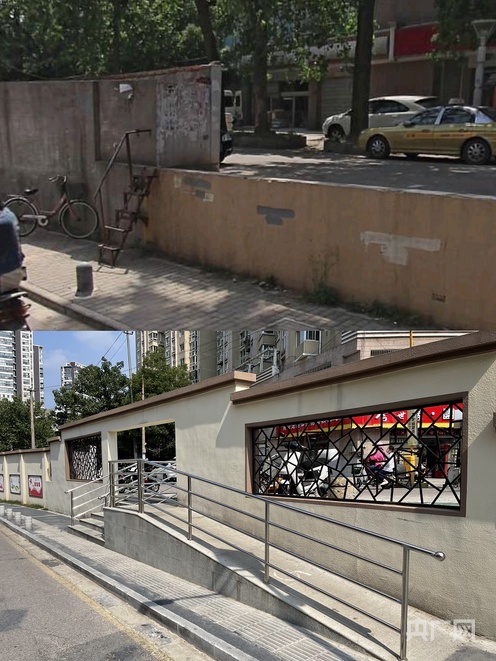 觀云路公眾參與示范街改造前后對(duì)比圖（央廣網(wǎng)發(fā) 王錫斐 制）