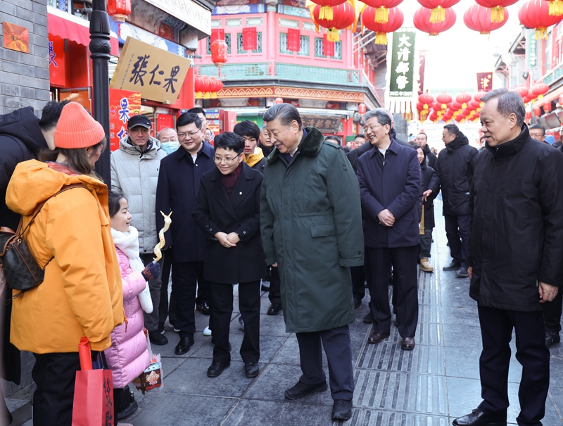 2024年2月1日，習(xí)近平總書記在天津古文化街考察。